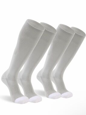 Sunew Gray Knee-High Athletic Socks - 2 Pair Size 8-12 Youth S/M